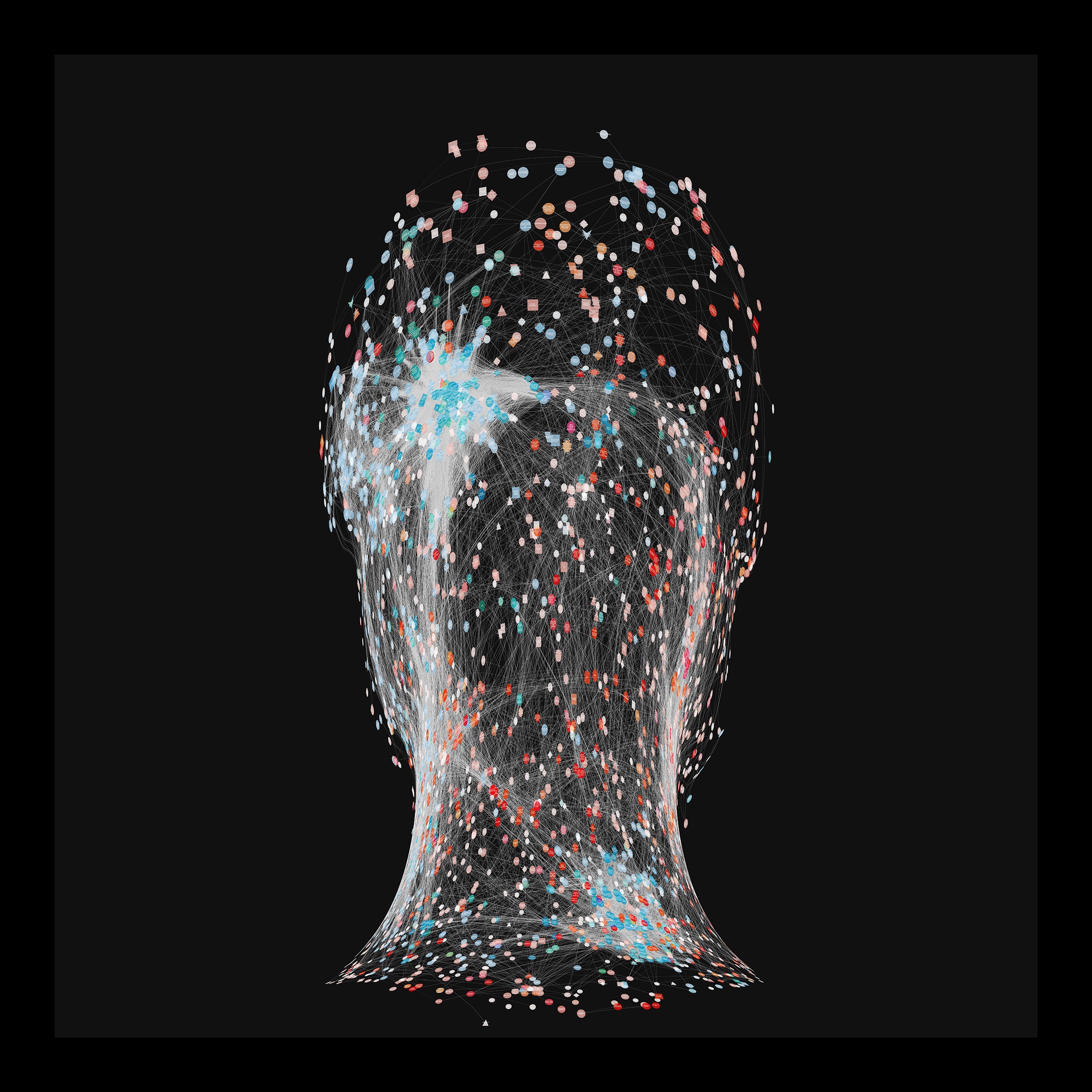 Molecular portrait of one of the 172 subjects visualized in Deeply Superficial – Imagining the human from molecular bare life, by artist and scientist Nicolas Delaleu, PhD.